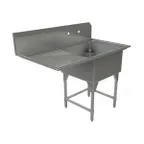 image of Tarrison TA-CDS124L-KIT 51" One Compartment Sink, 24"W x 24"L Bowl With Left-Hand Drainboards