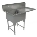image of Tarrison TA-CDS124R16-KIT 51" One Compartment Sink, 24"W x 24"L Bowl With Right-Hand Drainboards/16 gauge