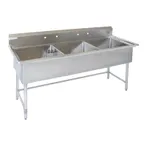 image of Tarrison TA-CDS32416-KIT 78" Three Compartment Sink, 24"W x 24"L Bowl Without Drainboard