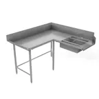 image of Tarrison TA-CSDT60L-KIT Soiled "L" Shaped Dishtable w/ Left Table, Corner Design, 7" Backsplash