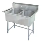 image of Tarrison TA-PS218-KIT 42" Two Compartment Sink, 18"W x 18"L Bowl Without Drainboard - 18 Gauge
