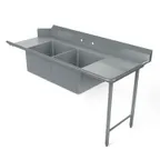 image of Tarrison TA-SPDT272R 72" Straight Soiled Dishtable w/ Right Table, Pre-Rinse Sink, 7.5" Backsplash