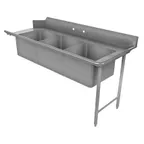 image of Tarrison TA-SPDT372R 72" Straight Soiled Dishtable w/ Right Table, Pre-Rinse Sink, 7.5" Backsplash