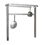image of Tarrison TA-TPR48 48" Stainless Steel Triple Bar Table Mounted Pot Rack with 8 Single Hooks