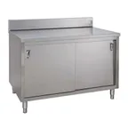 image of Tarrison TC-C2442B Sliding Door Servery Work Table with Mid-Shelf, 42"W X 24"D / Backsplash