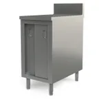 image of Tarrison TC-C3018B Sliding Door Servery Work Table with Mid-Shelf, 18"W X 30"D / Backsplash