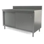 image of Tarrison TC-C3060B Sliding Door Servery Work Table with Mid-Shelf, 60"W X 30"D / Backsplash