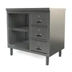 image of Tarrison TC-CO2436D-KIT Open Front Work Table with Mid-shelf & Lockable Drawer, 36"W x 24"D
