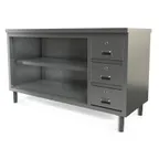 image of Tarrison TC-CO2460D-KIT Open Front Work Table with Mid-shelf & Lockable Drawer, 60"W x 24"D