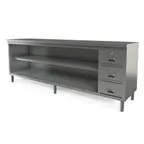 image of Tarrison TC-CO2496D-KIT Open Front Work Table with Mid-shelf & Lockable Drawer, 96"W x 24"D