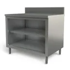 image of Tarrison TC-CO3042B-KIT Cabinet Base Open Front Work Table with Mid-Shelf & Backsplash, 42"W x 30"D