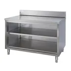image of Tarrison TC-CO3084B-KIT Cabinet Base Open Front Work Table with Mid-Shelf & Backsplash, 84"W X 30"D