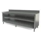 image of Tarrison TC-CO3096B-KIT Cabinet Base Open Front Work Table with Mid-Shelf & Backsplash, 96"W X 30"D