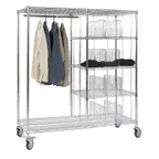 image of Tarrison TS-AC246012C-KIT Wire Apparel Transport Cart with Top & Bottom