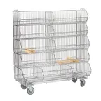 image of Tarrison TS-MDBMU48C-KIT 48" Mobile Chrome Display Bin Merchandiser w/ 5 Bins
