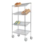 image of Tarrison TS-MSSU18486C-KIT Mobile Chrome Slanted Shelf Merchandiser - 48" x 18" x 69"