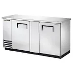 image of True TBB-3-S-HC 69" Two Solid Swing Door Stainless Steel Back Bar Cooler with Hydrocarbon