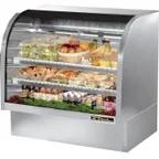 image of True TCGG-48-S-HC-LD 48" Curved Refrigerated Deli Display Case