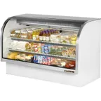 image of True TCGG-72-HC-LD 72" Curved Refrigerated Deli Display Case