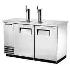 image of True TDD-2-S-HC 58" Solid Door Steel Direct Draw Beer Dispenser with 2 Taps & 2 Keg Capacity