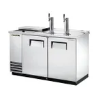 image of True TDD-2CT-S-HC 58" Solid Door Direct Draw Beer Dispenser with 2 Taps & 2 Keg Capacity