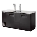 image of True TDD-3-HC 69" Solid Swing Door Direct Draw Beer Dispenser with 2 Taps & 3 Keg Capacity