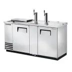 image of True TDD-3CT-S-HC 69" Solid Door Direct Draw Beer Dispenser with 2 Taps & 3 Keg Capacity