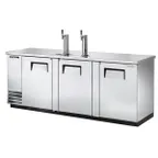 image of True TDD-4-S-HC 90" Solid Swing Door Direct Draw Beer Dispenser with 2 Taps & 4 Keg Capacity