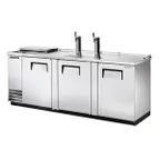 image of True TDD-4CT-S-HC 90" Solid Door Direct Draw Beer Dispenser with 2 Taps & 4 Keg Capacity
