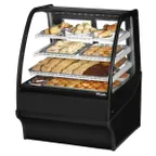 image of True TDM-DC-36-GE/GE-B-W 36" Curved Glass / Glass End Dry Display Merchandiser Case
