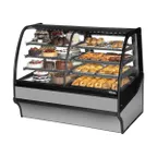 image of True TDM-DC-59-GE/GE-S-S 59" Curved Glass / Glass End Dry Bakery Merchandiser Case