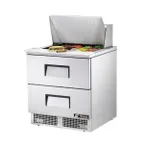 image of True TFP-32-12M-D-2-HC 32" Mega Top Sandwich/Salad Prep Table w/ 2 Drawers, 12 Pans