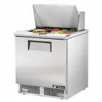 image of True TFP-32-12M-HC 32" Mega Top Sandwich/Salad Prep Table w/ 1 Door, 12 Pans