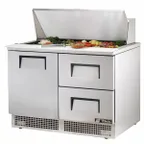 image of True TFP-48-18M-D-2-HC 48" Mega Top Sandwich/Salad Prep Table w/ 2 Drawers & 1 Door, 18 Pans