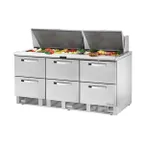 image of True TFP-72-30M-D-6~SPEC3 72" Mega Top Sandwich/Salad Prep Table w/ 6 Drawers, 30 Pans