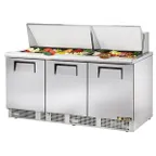 image of True TFP-72-30M 72" Mega Top Sandwich/Salad Prep Table w/ 3 Doors, 30 Pans