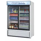 image of Turbo Air TGM-48RB-N 55" 2-Glass Door Merchandiser Refrigerator, 44 cu. ft., Black Finish, LED Lighting