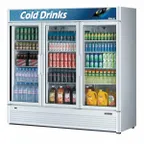 image of Turbo Air TGM-72SD-N 78" 3-Glass Door Merchandiser Refrigerator, 68.4 cu. ft., 1/2 HP, ENERGY STAR®