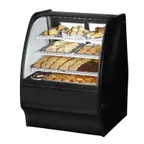 image of True TGM-DC-36-SC/SC-S-S 36" Curved Glass Solid Colored End Dry Bakery Merchandiser