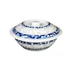 image of Thunder Group 8010DL Serving Bowl, 75 Oz., 10" Dia. With Lid, Blue Dragon