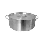 image of Thunder Group ALSKBP007 Brazier Pot, 35 Quart With Cover, 6 Mm Thick
