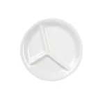image of Thunder Group CR710W Compartment Plate, 10-1/4" Dia., Round, 3-Wells - Dozen