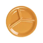 image of Thunder Group CR710YW Compartment Plate, 10-1/4" Dia., Round, 3-Wells - Dozen