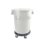 image of Thunder Group PLTC020W Trash Can, 20 Gallon, Round, Integrated Handles, Plastic