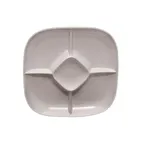 image of Thunder Group PS1515W Chip & Dip Platter, 15", 5-Compartment, Square, Passion White
