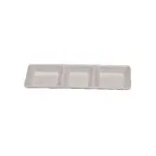 image of Thunder Group PS5103W Compartment Plate, 3-Compartment, 28 Oz., 15" X 6-1/4" X 1-3/8", Passion White