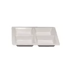 image of Thunder Group PS5104W Compartment Plate, 4-Compartment, 60 Oz., 13-1/2" X 13-1/2" X 1-3/8", Passion White