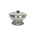 image of Thunder Group SLAL04B Wok Chafer Body/Cover, 11" Dia. Plastic Knob Lift-Off Cover, Stainless Steel