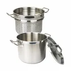 image of Thunder Group SLSPC020 Pasta Cooker, 20 Quart, Encapsulated Base, 18/8 Stainless Steel
