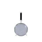 image of Thunder Group SLSTN5308PB Strainer, 8" Dia. Single Medium Mesh, Black Plastic Handle, Stainless Steel